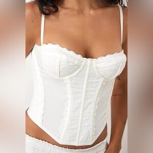 Urban Outfitters White Lace Corset Top
